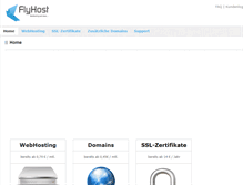 Tablet Screenshot of flyhost.de